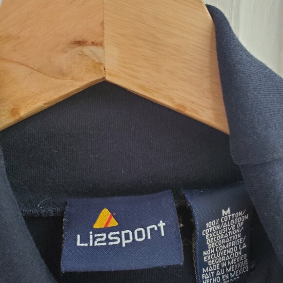 Vintage Liz Claiborne Lizsport navy blue turtleneck t-shirt, Size M - Picture 2 of 2